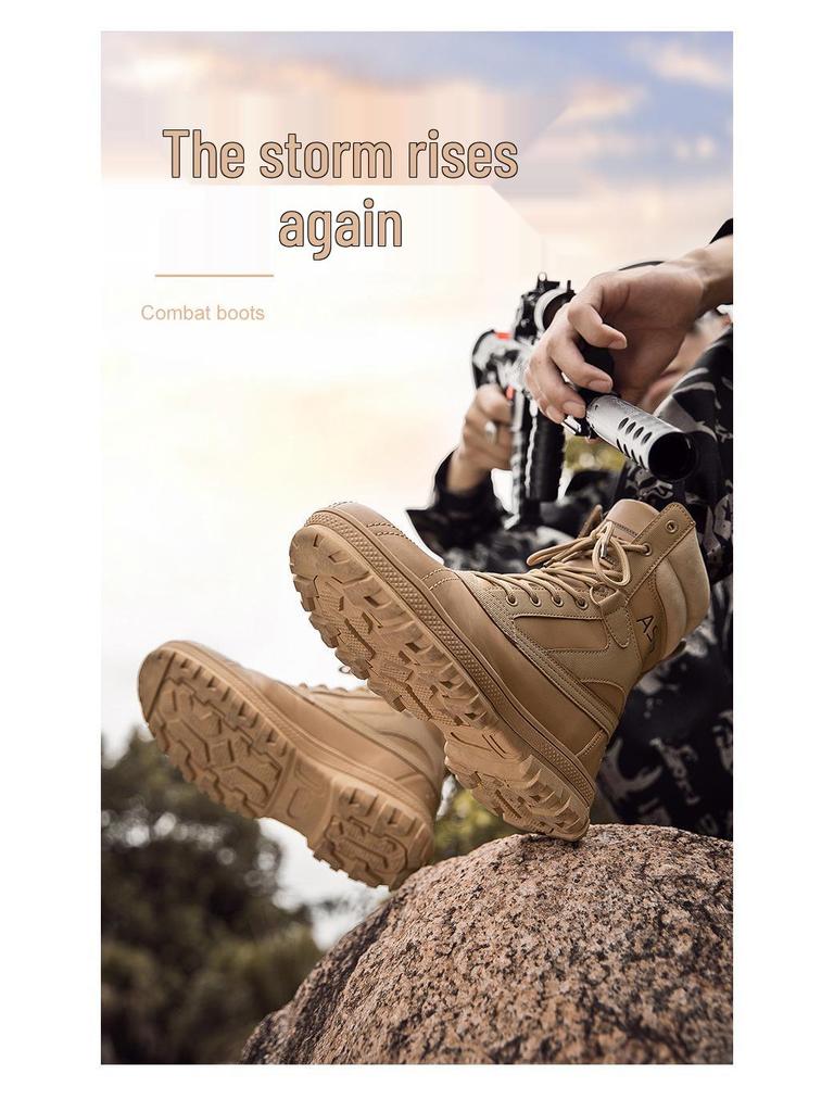 Men's Plus Size High-Top Tactical Military Workwear Hiking Boots