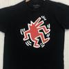 Keith Haring Barking Dog Graphic T-Shirt Black Red White Pop Art Mens Medium Unisex T-Shirt