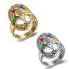 Men'S And Women'S Titanium Steel Epoxy Star Ring Stainless Steel Water Drop-Shaped Pentagram Epoxy Ring Ring