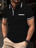 Polo de Verano para Hombre con Bloque de Color y Logo Estampado - Estilo Casual Europeo y Americano
