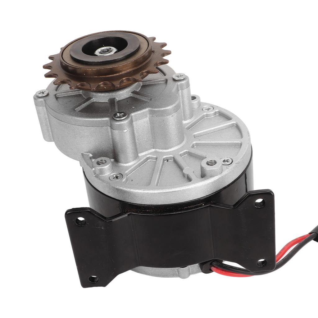 Motore Elettrico a Riduzione di Velocità 24V 250W Alta Torsione 3300 RPM Motore a Spazzole con Pignone a 18 Denti
