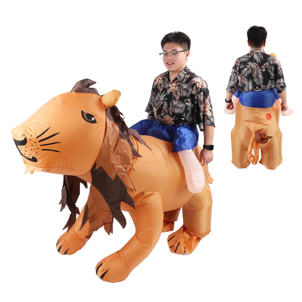 Costum Gonflabil Leu Coadă Amuzantă Labe Păr Corp Întreg Costum Leu Gonflabil Mărime F pentru Petreceri de Travesare Festivaluri 150