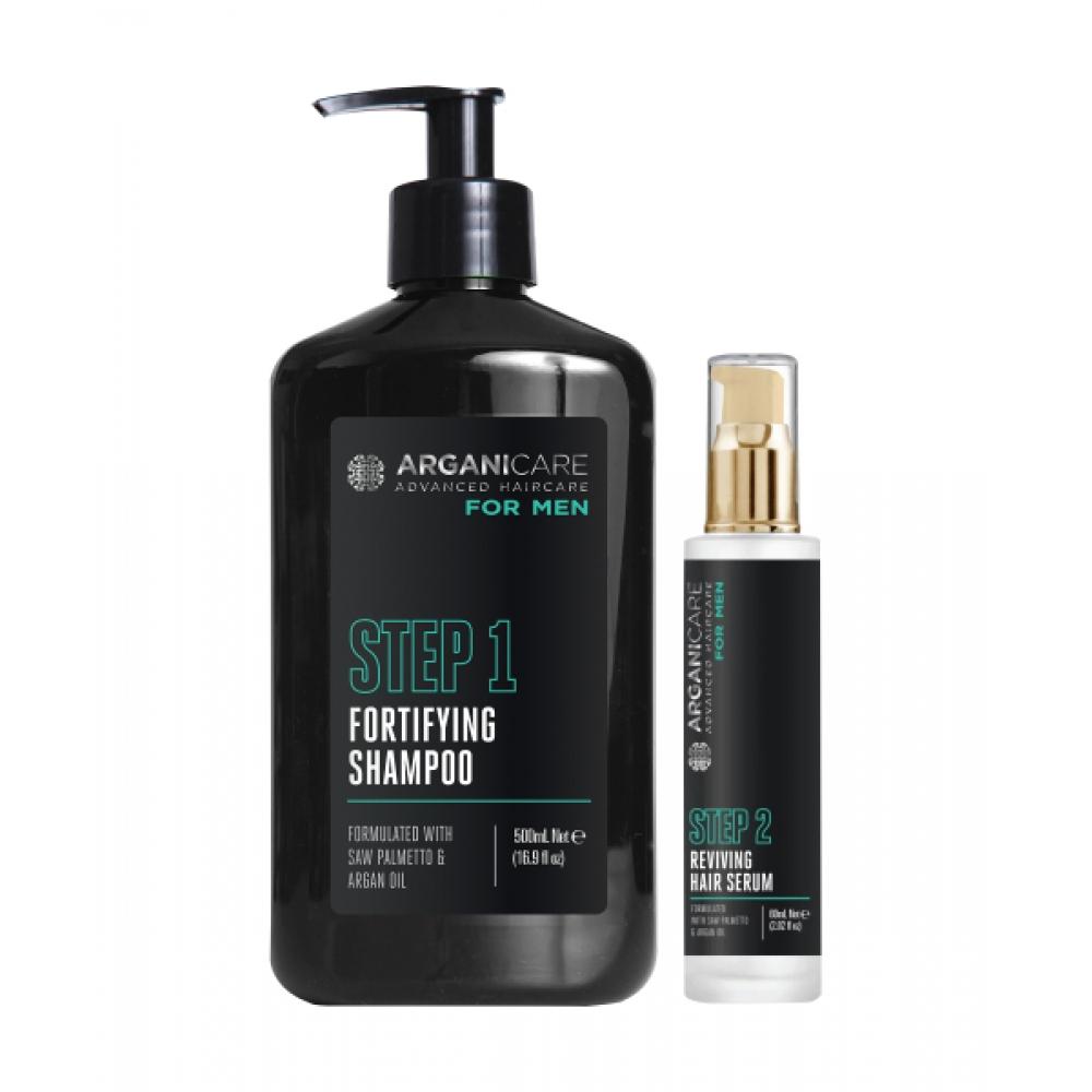 Arganicare Men Fortifying Men S Hair Root Strengthening Shampoo 400ml+Men Reviving Hair Oil Serum 60ml NONE