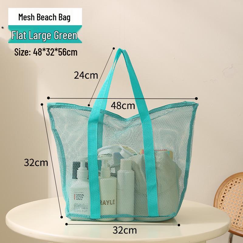 Large Mesh Beach Bag with Compartments - Breathable Gym & Swim Travel Organizer