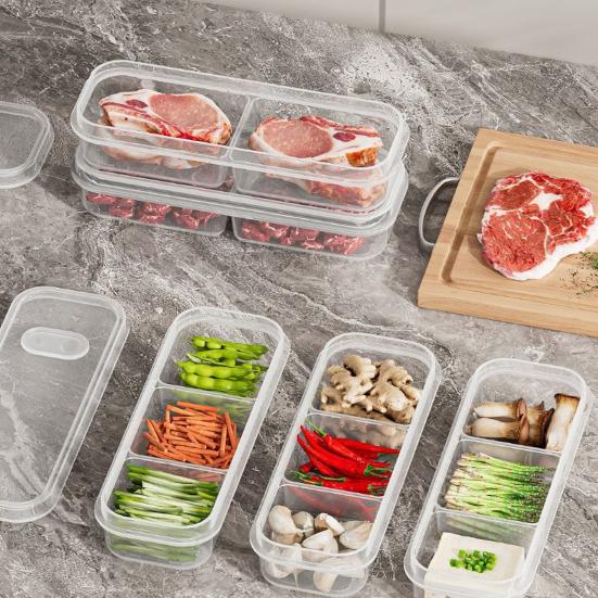 1/3/6Pcs Food Fruit Storage Box Multiple Compartments BPA Free Transparent Design Portable Refrigerator Freezer Organizer