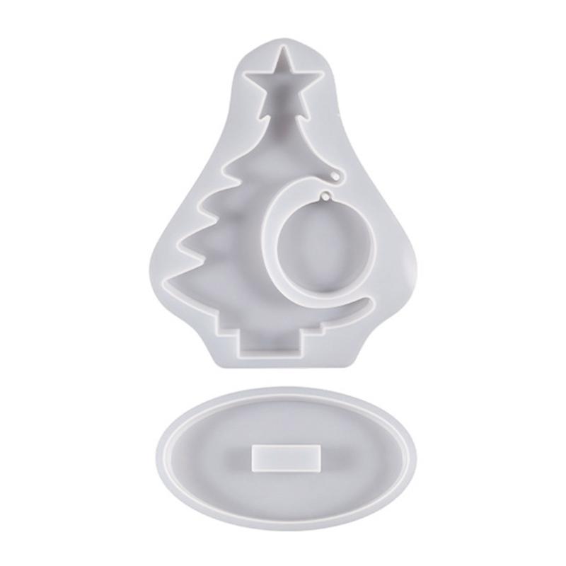 

Crystal Epoxy Resin Christmas Tree Picture Frame Set Silicone Mold with Support Base for Resin Crafts Making Supplies 1