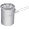 Boundless Voyage Titanium Cooker 900ml Suitable for Direct Folding Outdoor Camping Cooking with Storage Bag Mug, Flame, Lightweight, Compact, Handle,
