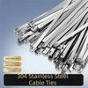 100Pcs 304 Stainless Steel Self-Locking Cable Ties Self-locking Fastening Rings  Exhaust Pipe