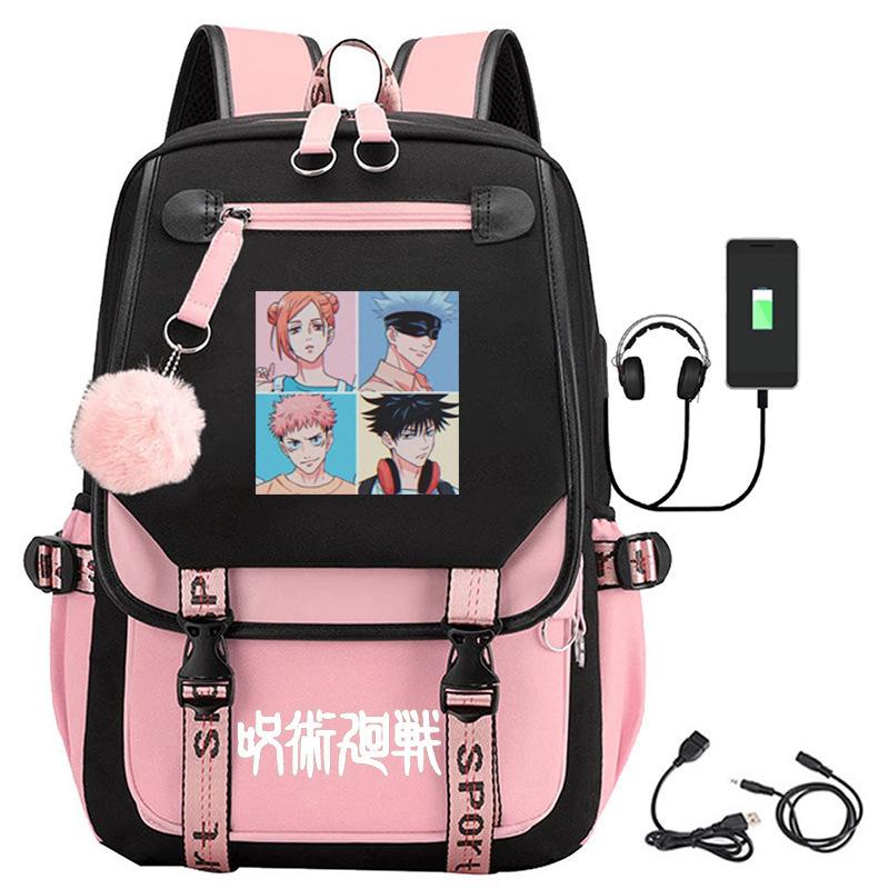 Animation Spell Return To Fight Peripheral Backpack Large Capacity Student Schoolbag Outdoor Travel Bag Multi-function Computer Bag
