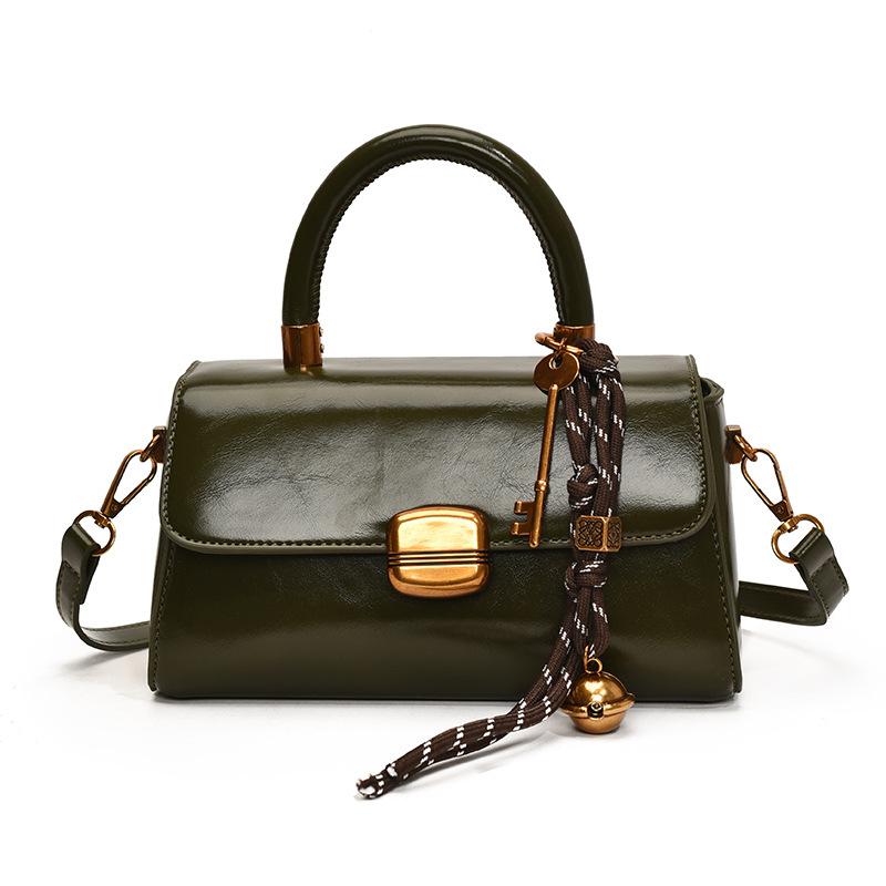 Trendy Retro Small Square Bag Trendy Texture Shoulder Messenger Bag Premium Light Luxury Portable Women's Bag