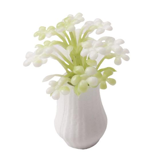 Mini Vase And Flowers 1:12 Scale Vase Miniature Tiny Table Centerpiece Flower Vase for Doll Mansion Living Room Decor