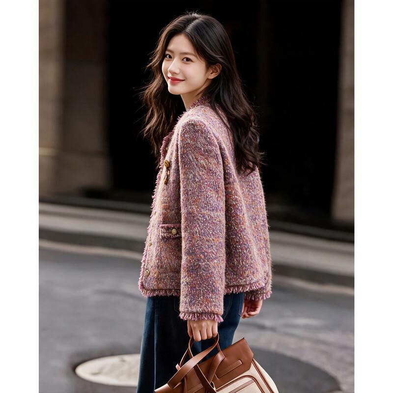 French Style Tweed Graphene Thickened Jacket