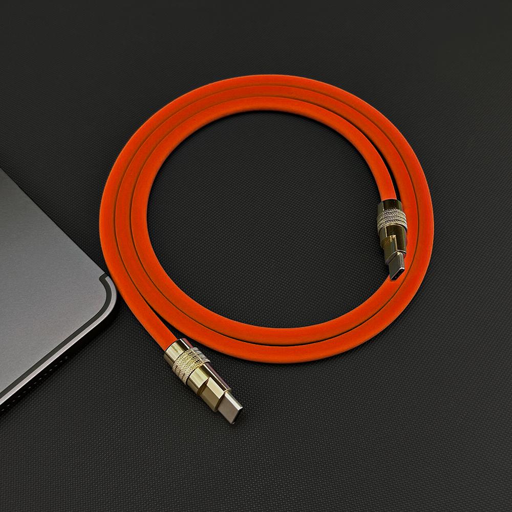 120W Super Fast Charging Cable Zinc Alloy Liquid Silicone Type-C to Type-C Fast Phone Charging Cable for Apple macbook Android