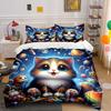 "Whimsical Cosmic Kittens Bloom." Bedding Sets Duvet Covers Pillowcases(1* Duvet Cover 2* Pillowcases Without Duvet Insert)