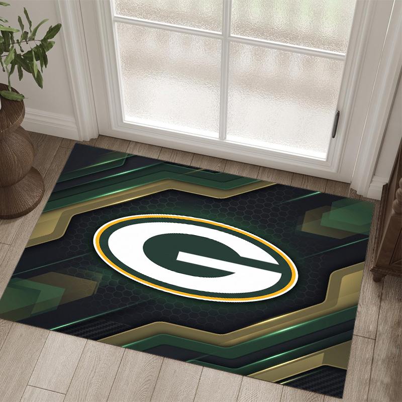 Tappeto in Velluto Cristallo Design Green Bay Packers Accogliente Non?Tappeto Stampato Antiscivolo per Camera da Letto Soggiorno Ingresso