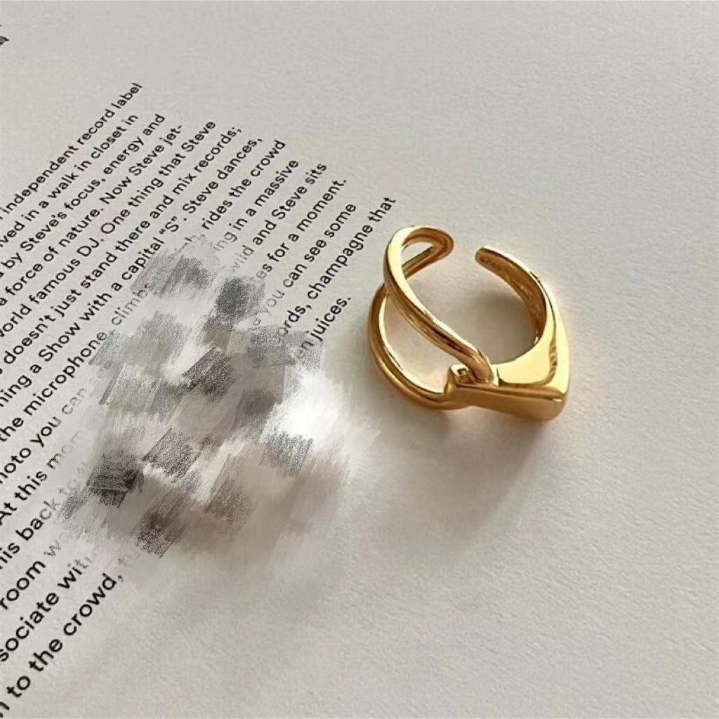 Hollow Geometric Asymmetrical Line Ring For Women Men Personality Fashion Simple Accessories Jewelry Gifts Wholesale