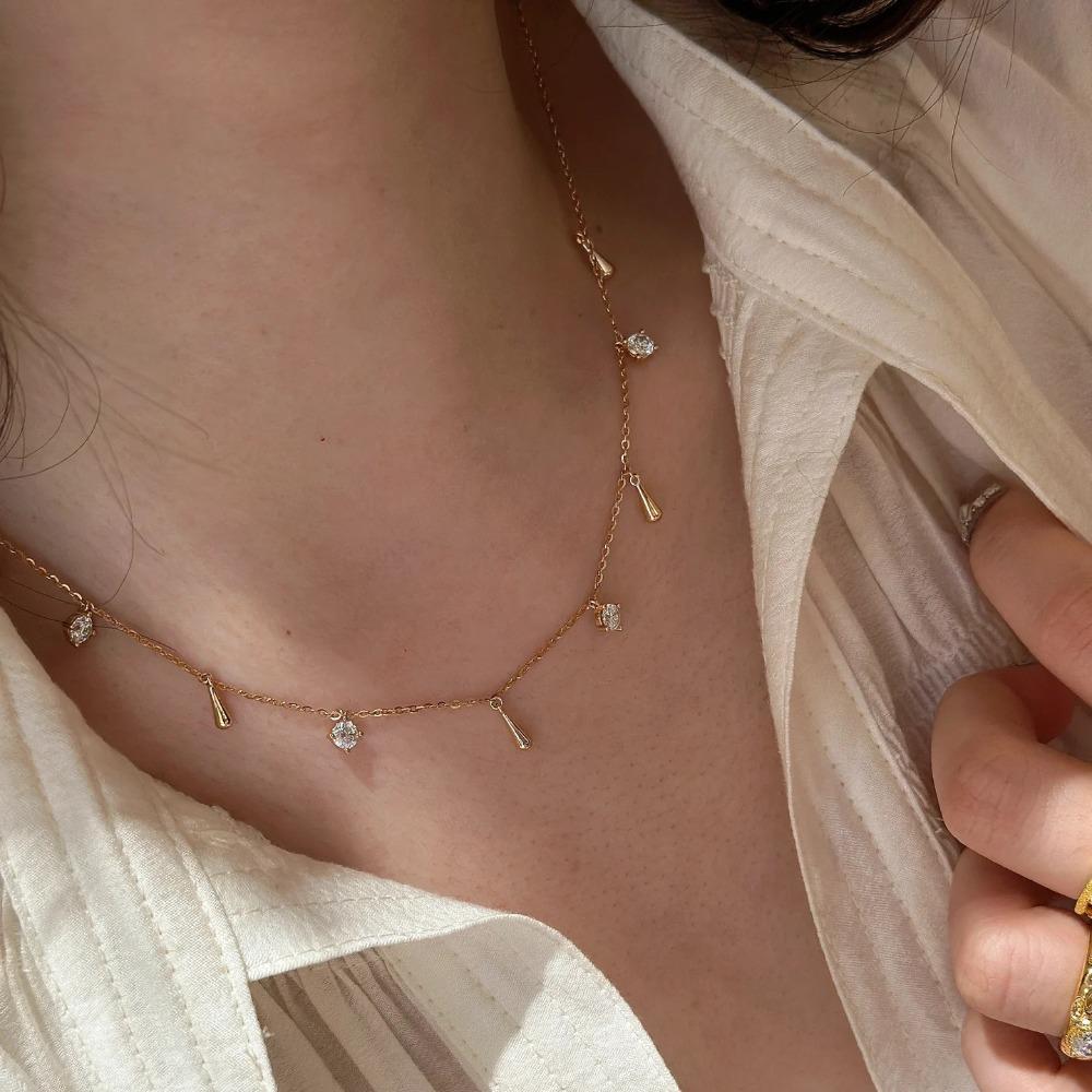 

Italian Brushed Vatican Cross Necklace Two Tone Gold Pendant Retro Rupert Drop Layering Chain
