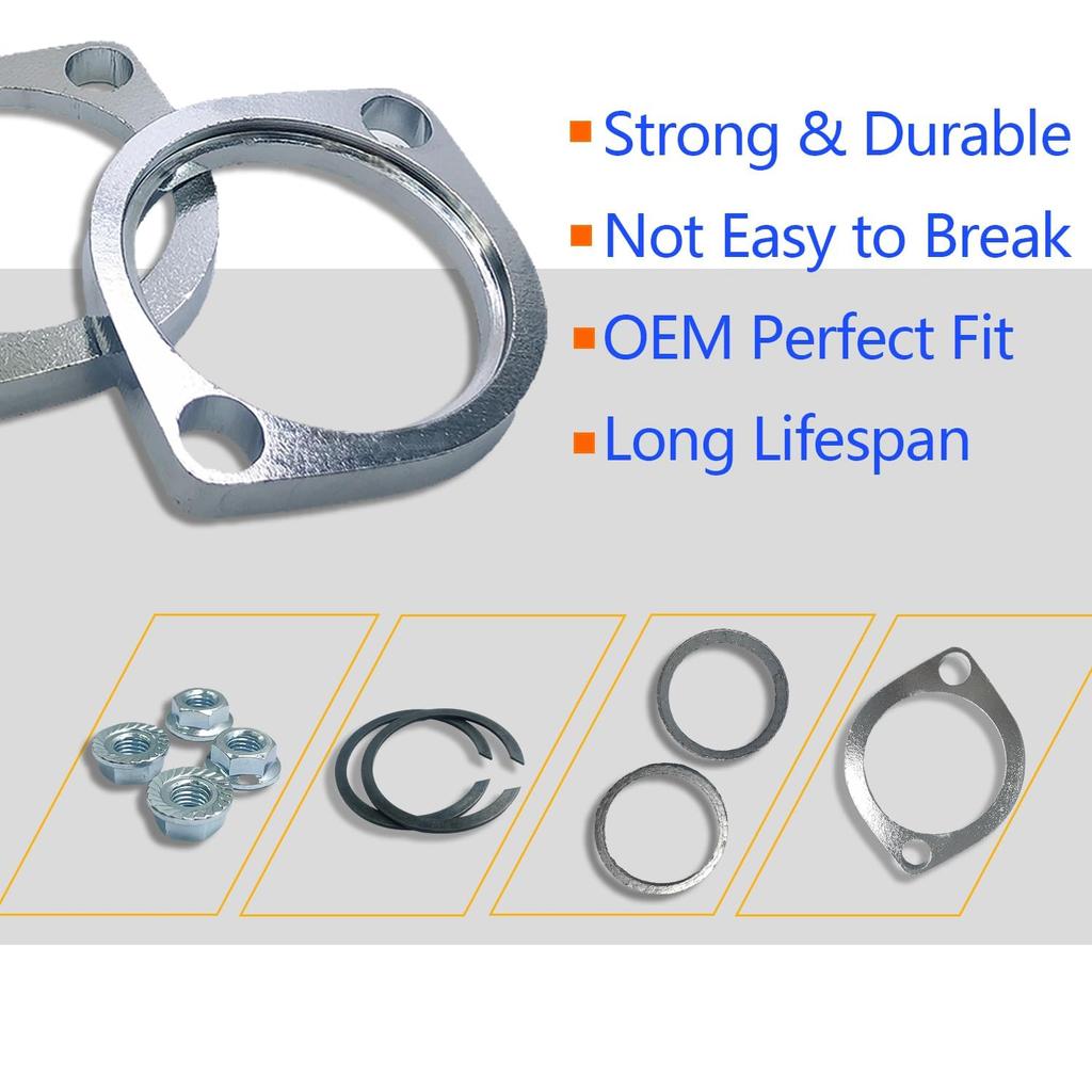 Kit de Flange de Escape Harley-Davidson Eiksouvi | Flange de Silenciador em Aço Inoxidável, Compatível com Modelos 1984-2023 (Excluindo V-Rod)