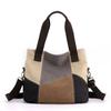 Canvas-Tragetasche für Damen mit Colorblock-Design und mehreren Taschen für den täglichen Gebrauch