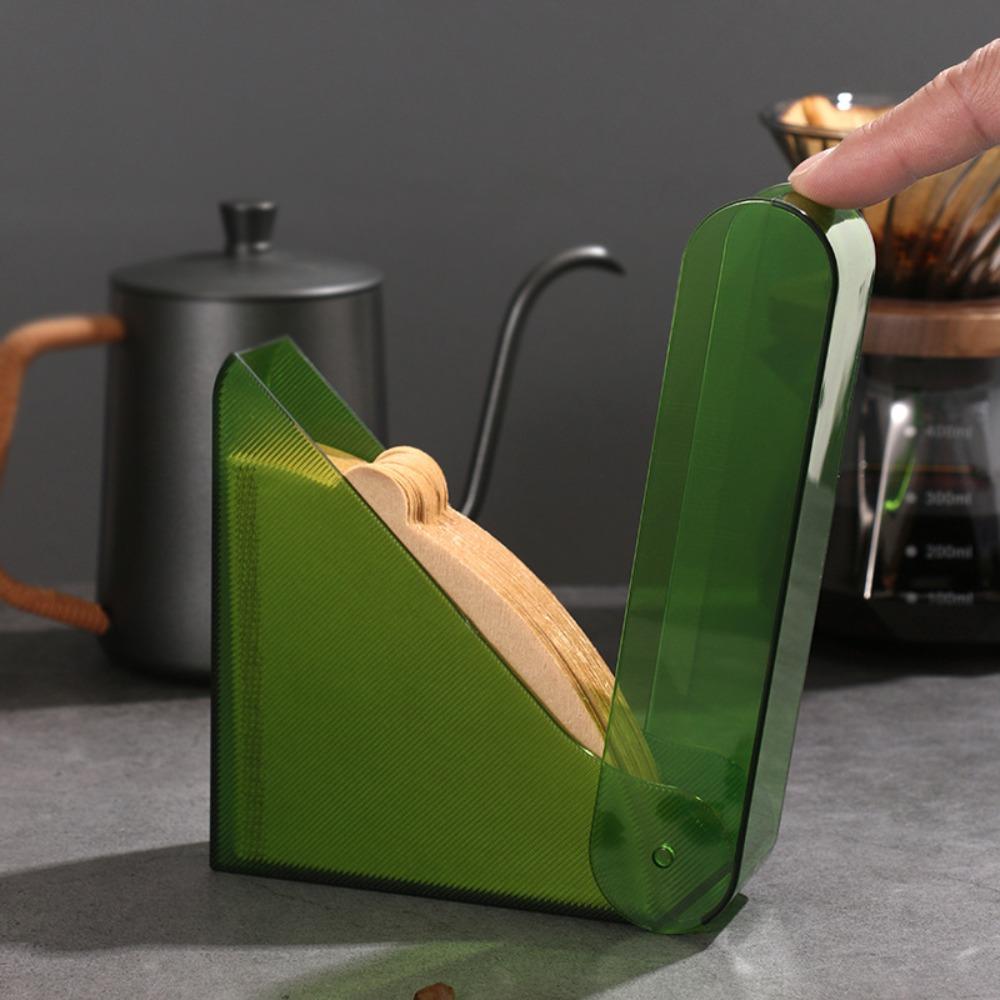 Large Capacity Hand Drip Coffee Paper Holder Dust-proof Coffee Filter Paper Dispenser  Countertop