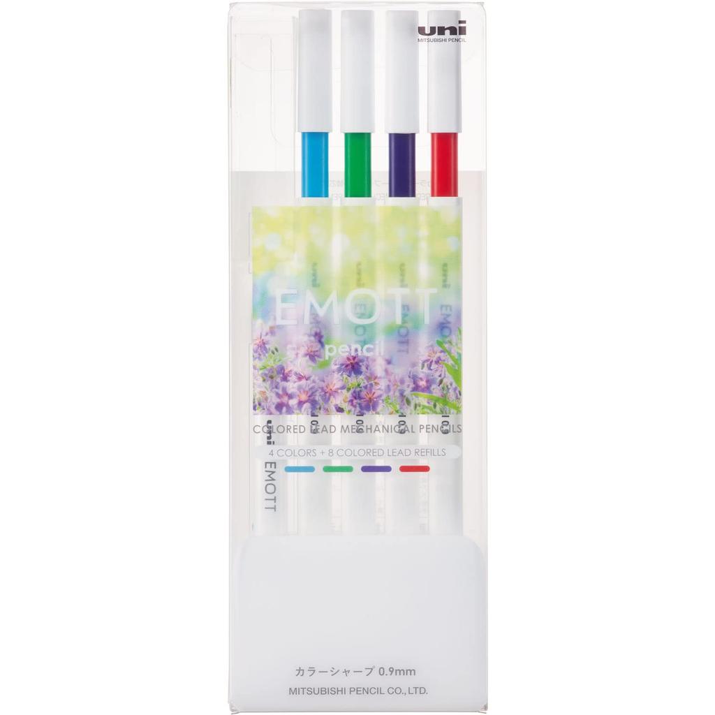 Mitsubishi Pencil EMOTT Mechanical 4 Refresh Pencil, 0.9mm Lead, Colors, No.1 Colors, M9EM4CL.NO1