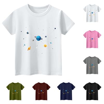 Kinder Kurzarm-T-Shirt mit Tiermuster, für den Alltag und Freizeit