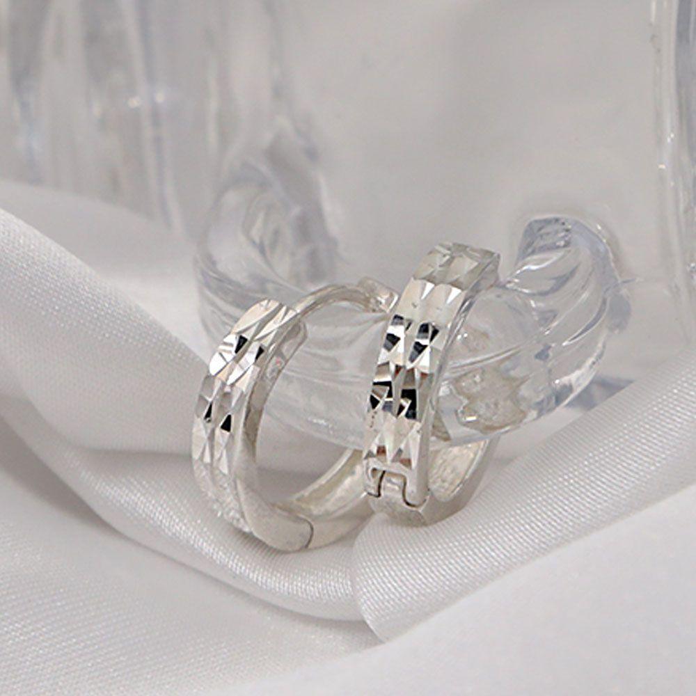 92.5 Silver Double-Cut Ring Earrings