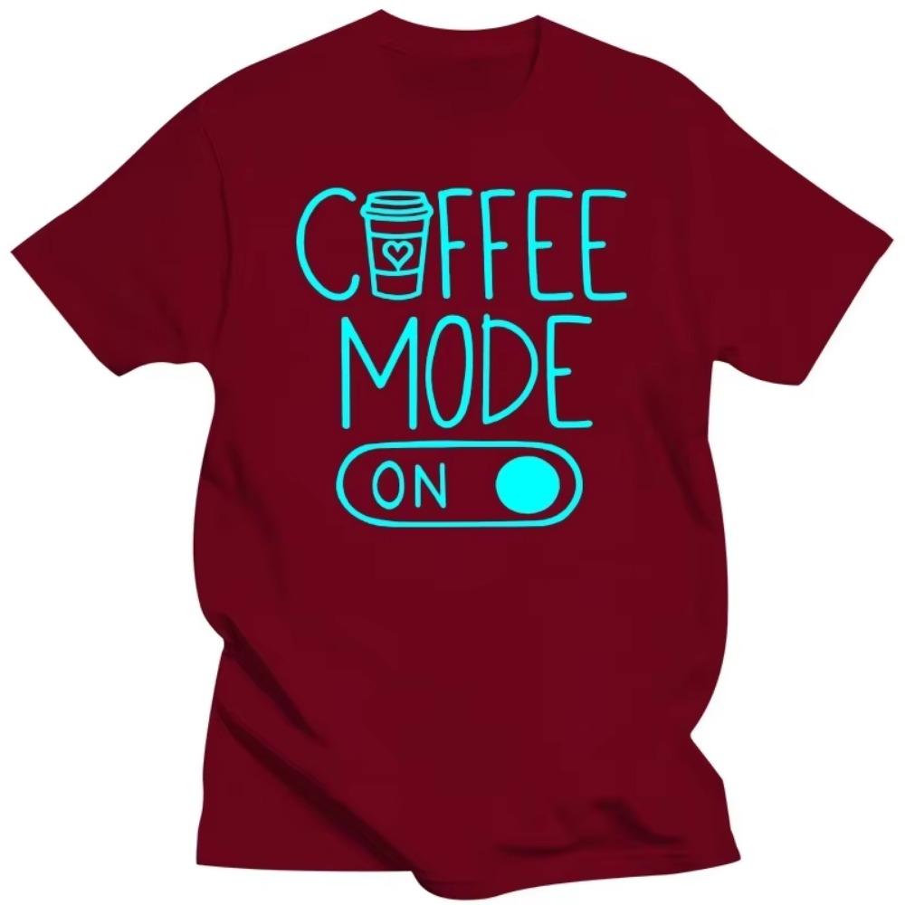 New Trendy Summer Fashion T Shirt for Men T-shirt Funny Coffee Mode on Print Tees Short Sleeve Tops Luminous Design Tshirts Tops
