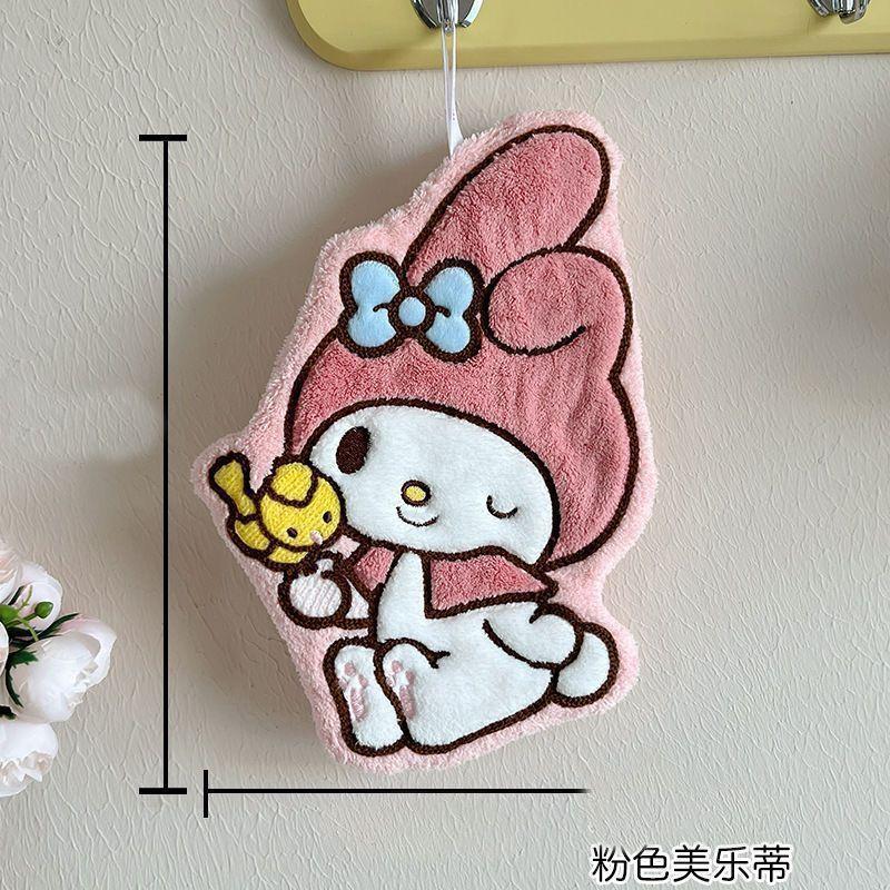 Sanrio  My Melody Pochacco Kawaii Cute Hand Towel Water-Absorbent Coral Fleece Kitchen Decor Quick-Drying Girls Towel