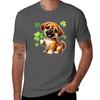 Dog Holding Shamrock For St Patricks Day Tshirt Outdoor Sports Lightweight Tee