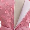 Langarm Blumen Brautjungfernkleid Kinder Weihnachts Kostüm Spitze Schleife Prinzessin Kinderkleider Für Mädchen Party Hochzeitskleid
