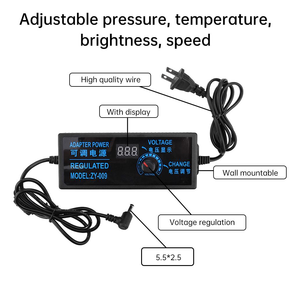 AC110V 220V To DC3-24V 5A Power Adapter 5.5*2.5mm DC Inline Connector Adjustable Power Adapter Regulated Switching Power Supply
