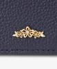 Afternoon Tea Living Business Card Case/Organizer HQ43, Genuine Leather Business Card Case with Flower Charm / Afternoon Tea PREMIUM, Navy