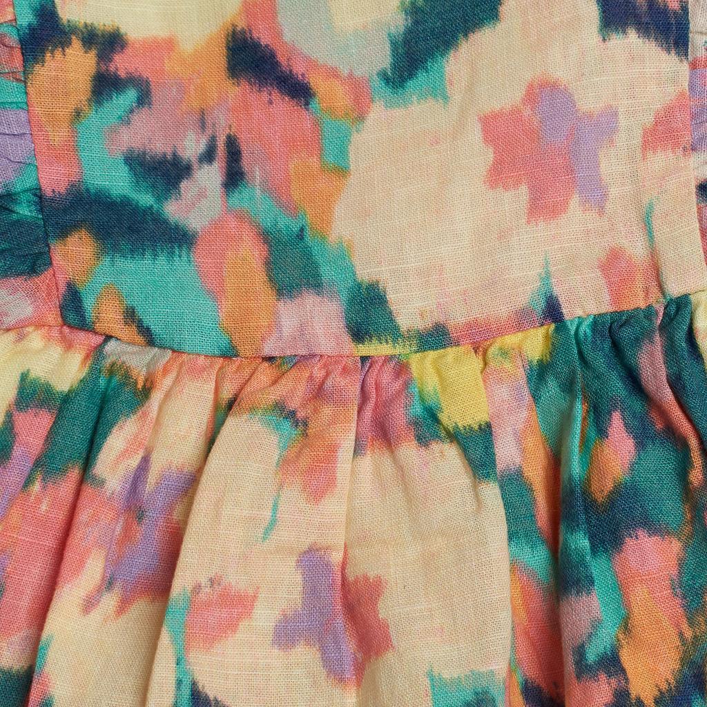 Vestido Floral de Lino y Algodón 602044 para Bebé Niña