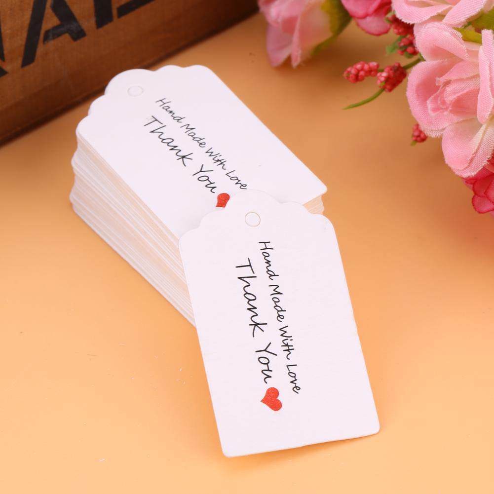 

100 шт. Белые бирки ручной работы, свадебные, подарочные, бирки для одежды, ювелирных изделий, ценники #3