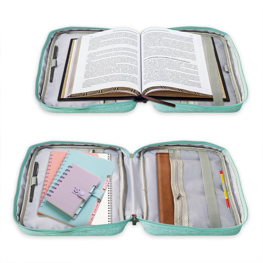 2025 New Bible Covers for Men & Women, Bible Case Carrying Church Bag with Book Stand, Bible Bag with Handle, Zipper rosa