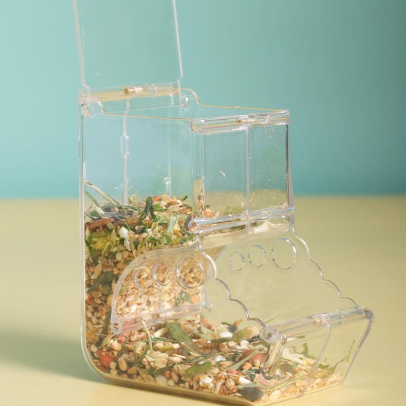 Clear Plastic Automatic Food Dispenser Feeder Bowl for Pet Hamster Rabbit Squirrel Guinea Pig