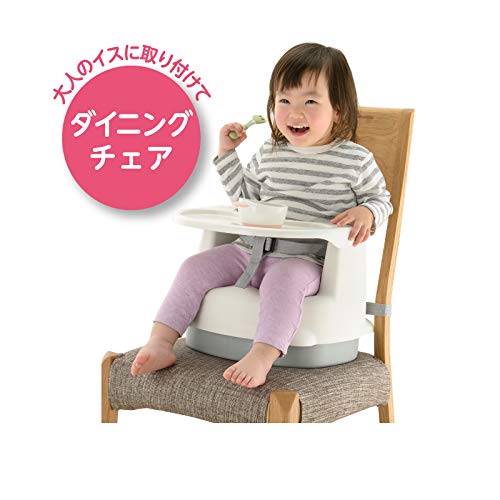 Richell 2-Way Gokigen Chair KN, White, Antibacterial, for Ages 7 Months To 5 Years