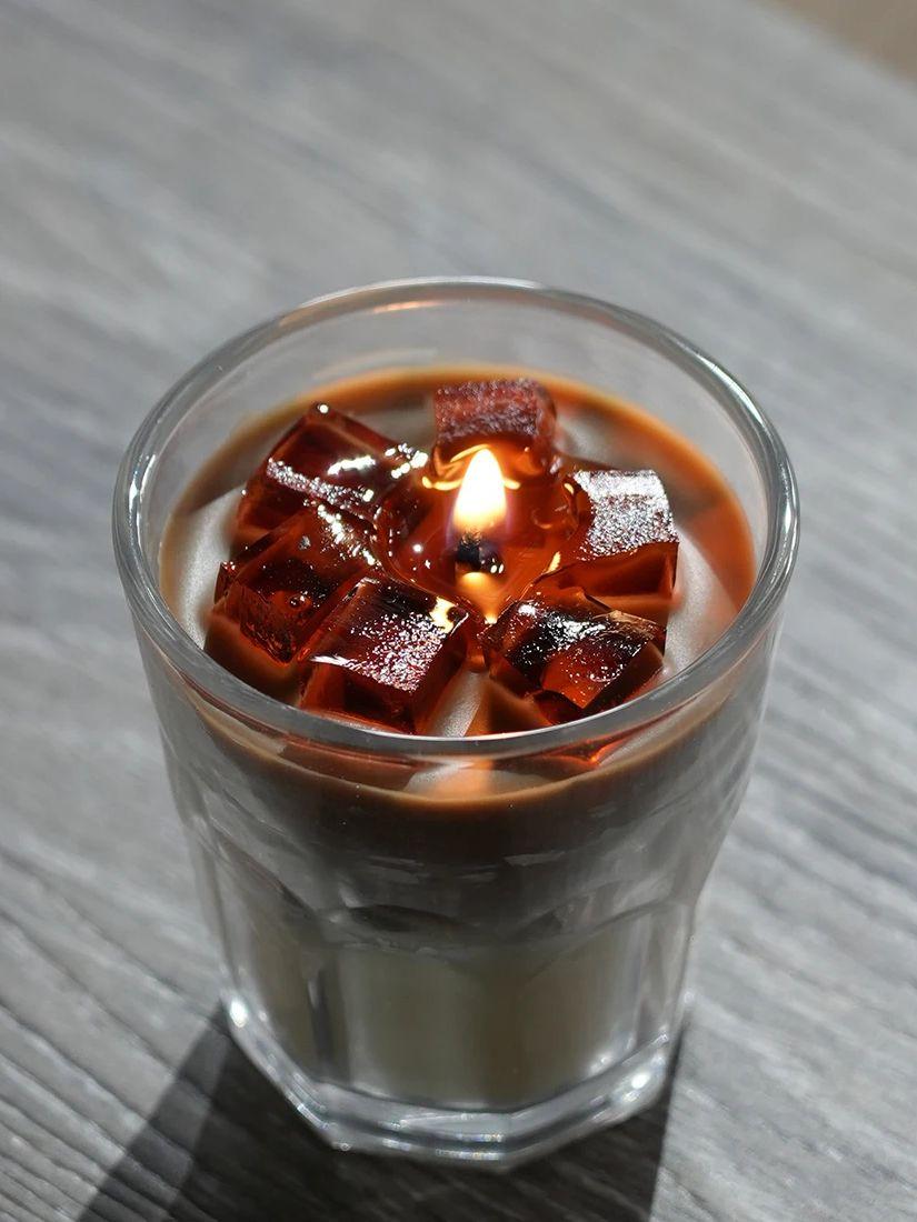 

Новая кофейная ароматерапевтическая свеча в простом и изысканном стиле для украшения спальни, желейная свеча в форме чашки, расширяющая аромат, соевый воск