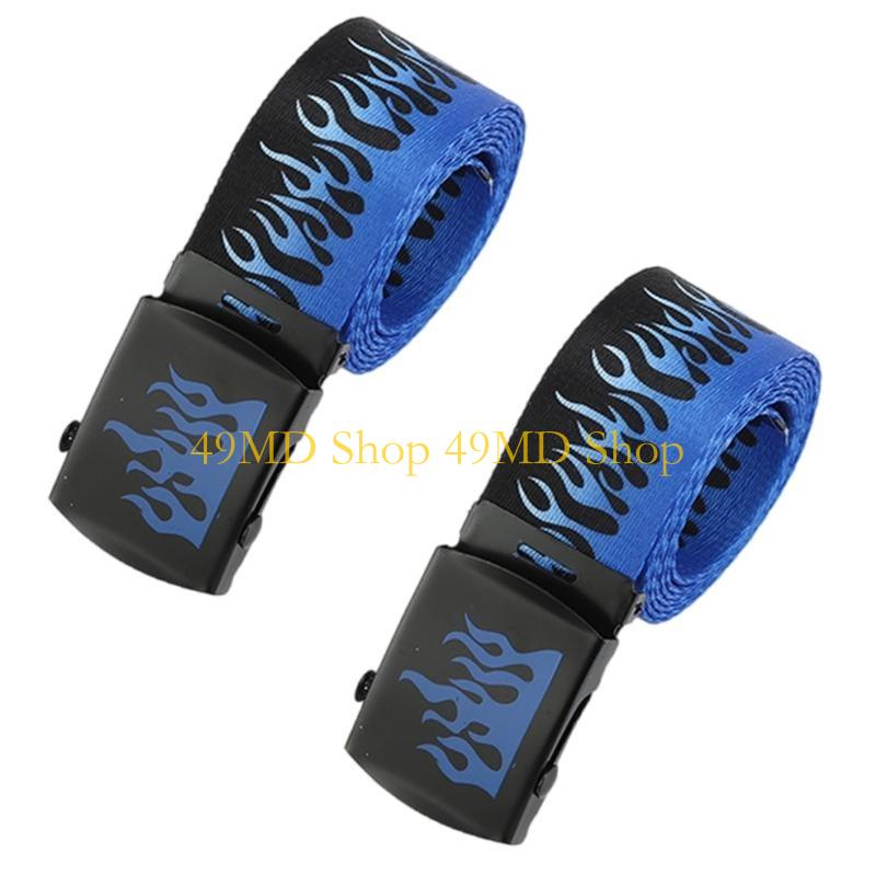 49MD Punk Flame Design Adjustable Unisex Belt For Hip Hop Streetwear Fashion Accessory
