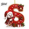 Weihnachtsdekoration für den Innenbereich Niedlicher Schneemann Buchstabe Weihnachtsbaumschmuck 2D Flach Personalisiert A-Z Alphabet Weihnachten Feier Zubehör Acryl Hängender Anhänger