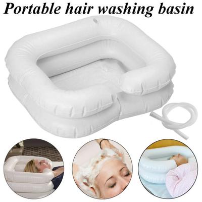 Portable Inflatable Hair Washing Basin Shampoo Tray With Drain Tube Handicap Bed Rest Aid Use Salon Treatment Hairdressing Tool