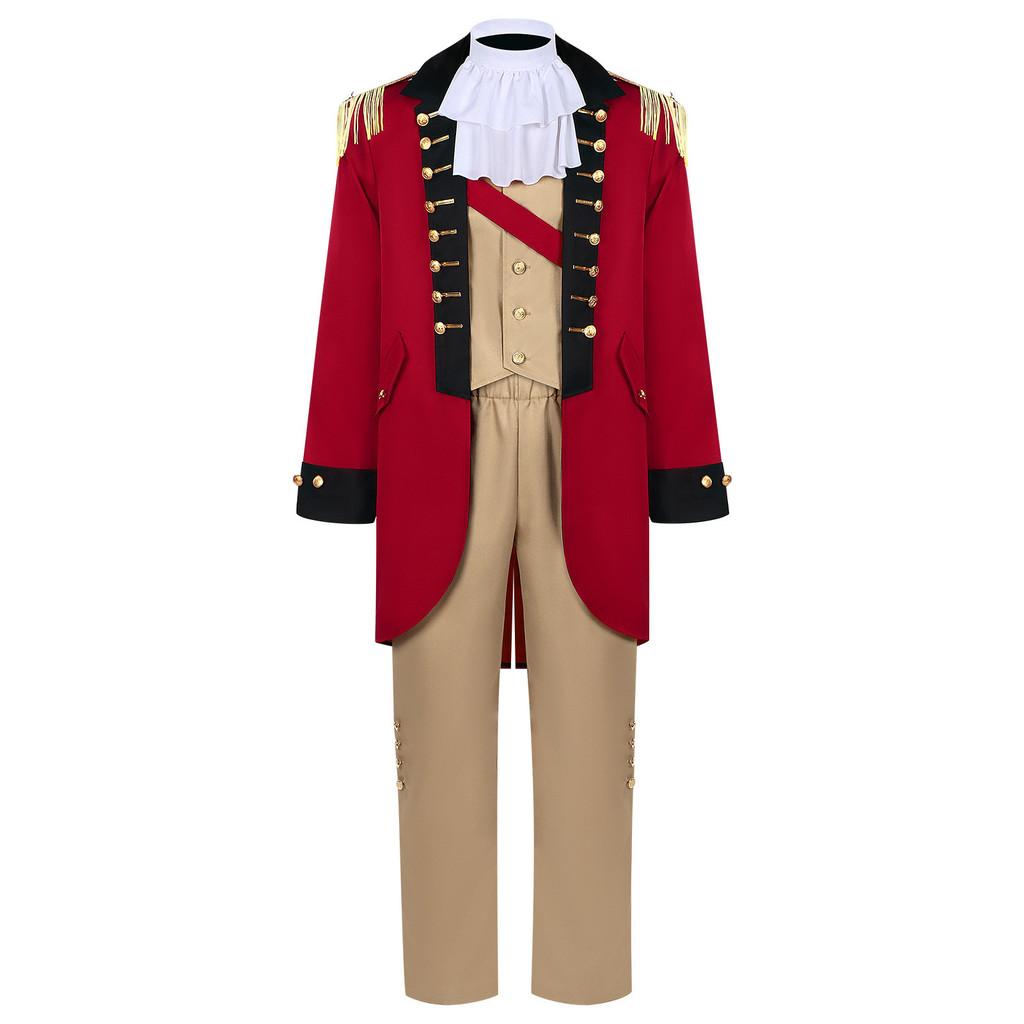Halloweenový Cosplay Kostým George Washington z Polyesterové Látky Pro Divadelní Představení
