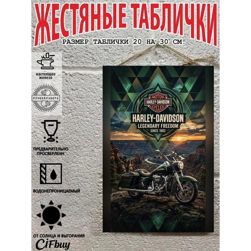 Vintage Metal Poster Motorcycle Decor 20x30 Cm