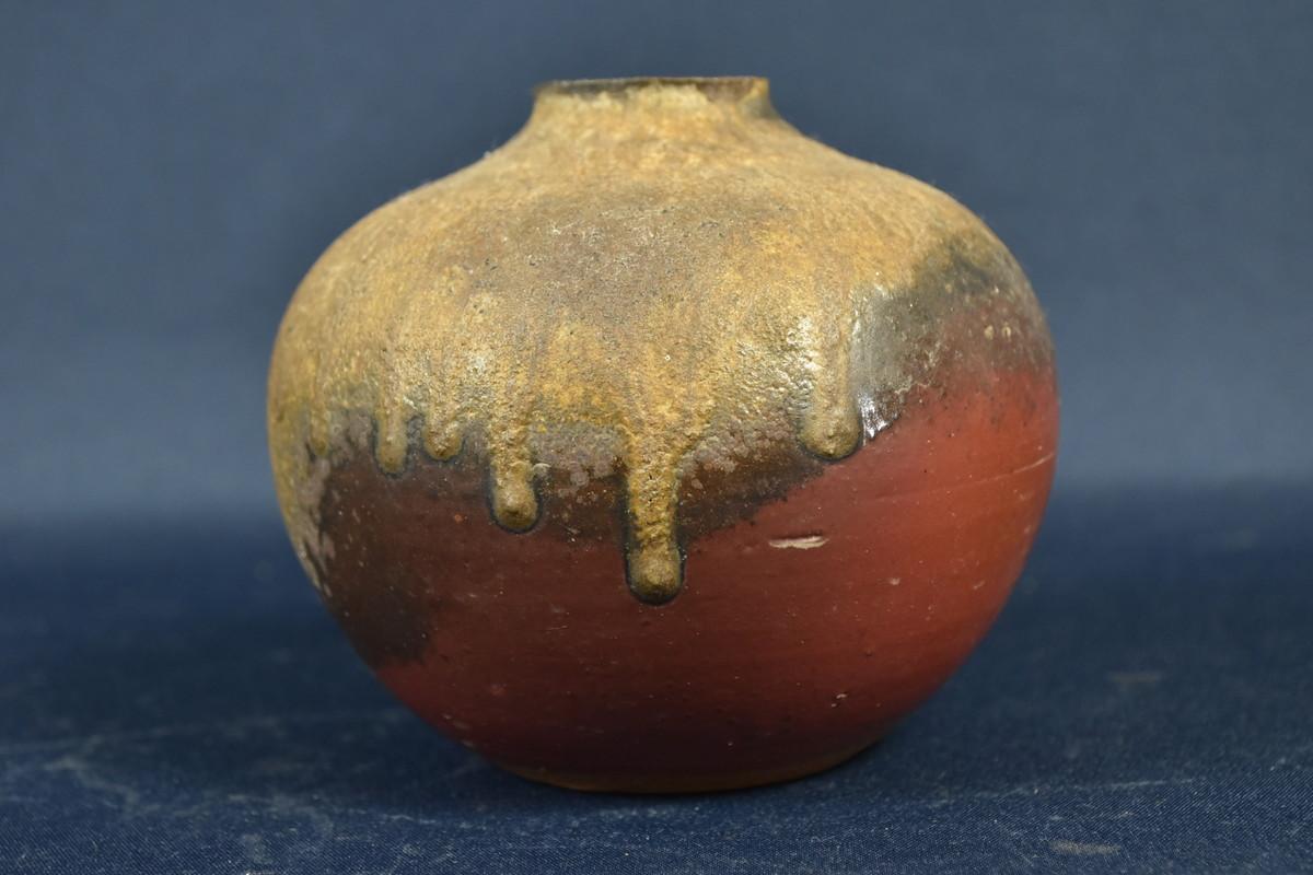 Used Bizen Ware Flower Vase made by Gorobe Gama Japanese Pottery from Japan