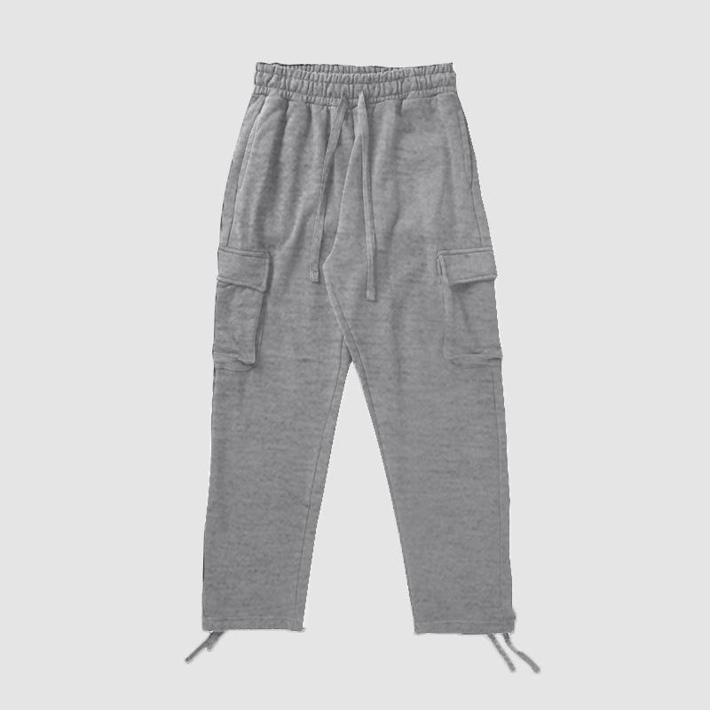 Men's New Multi-pocket Overalls European and American Men's Sweatpants Casual Drawstring Straight Trousers