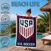 Usa Soccer Emblem Beach Towel, Quick-drying, Easy to Care for, Suitable for Both Fitness and Beach Vacations,Sports Essential