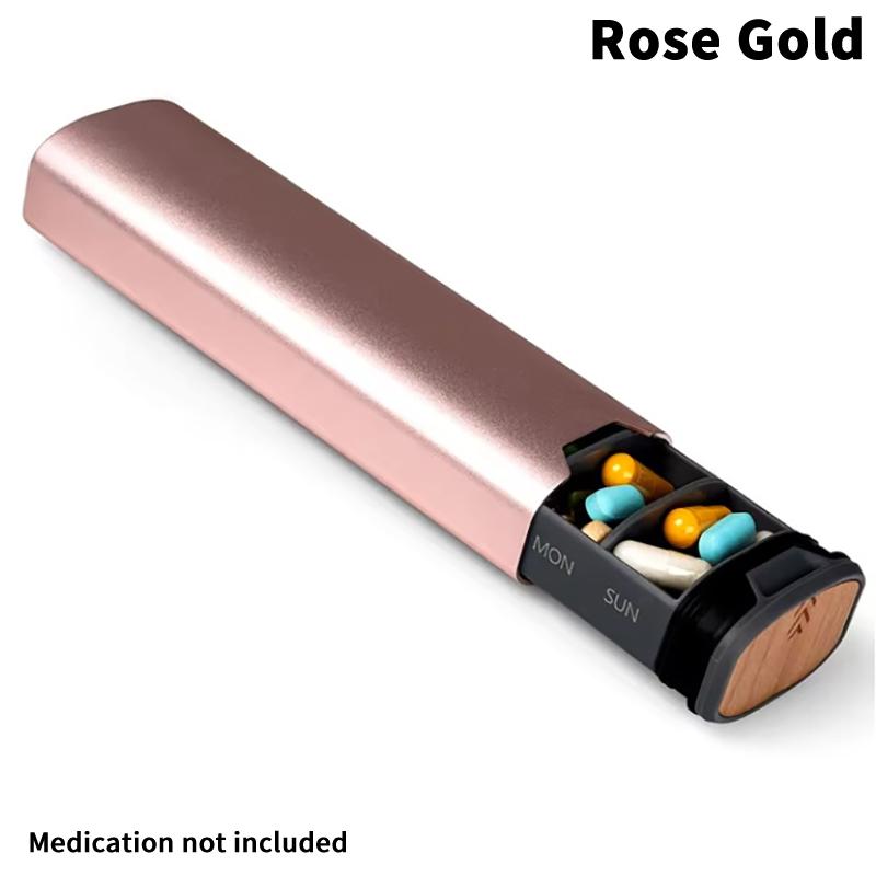 1Pcs 7 Day Weekly Metal Pill Organizer Travel, Cute Portable Pill Case, Large Capacity Pill Holder For Supplements, Vitamins
