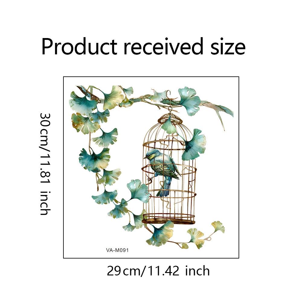 Colorful Flower Pendant Lamp Bird Wall Sticker For Bedroom Living Room Entrance Home Background Decoration Self-adhesive 29*22CM