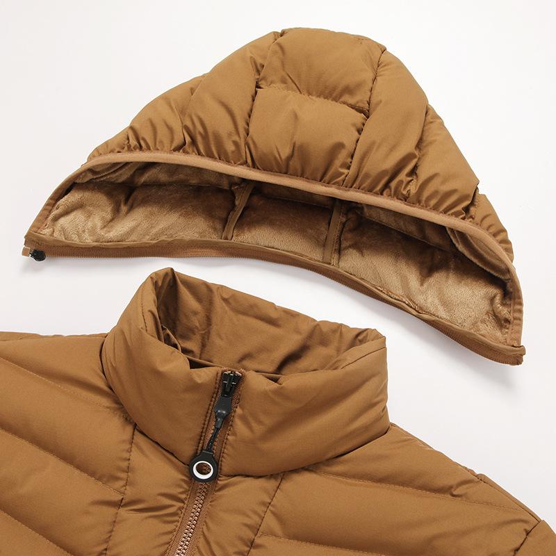 Light Clothing Cotton Comfortable and Versatile Jacket Men's Models Winter Slim Removable Cap Padded Thickened Hooded Jacket Men